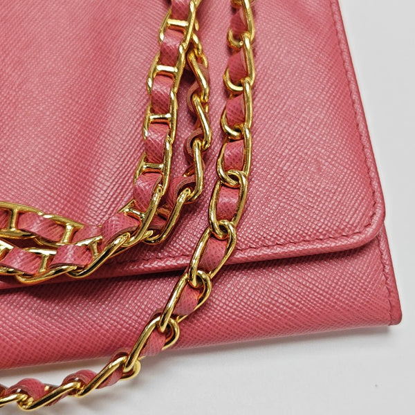 Saffiano Calfskin Shoulder Bag Pink
