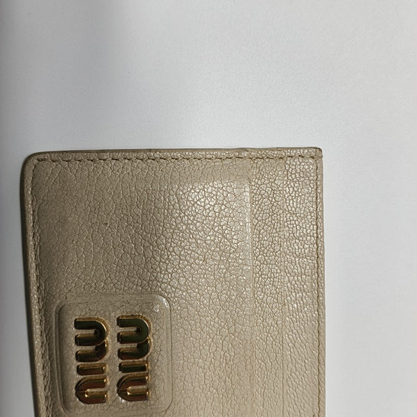 Madras Leather Beige Card Holder
