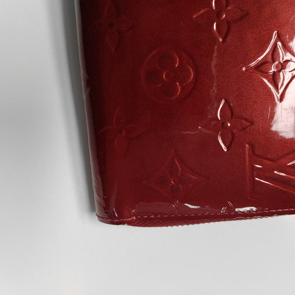ZIPPY Monogram Patent Calfskin Red Wallet
