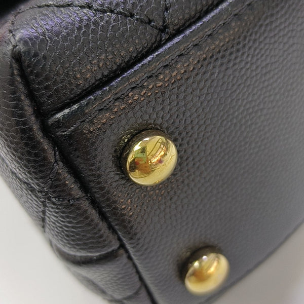 COCO HANDLE Mini Quilted Grained Calfskin Black