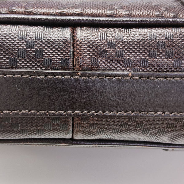 Coated Canvas Shoulder Bag Brown