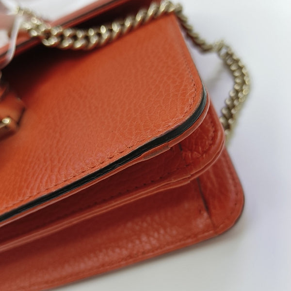Interlocking G Small Calfskin Orange