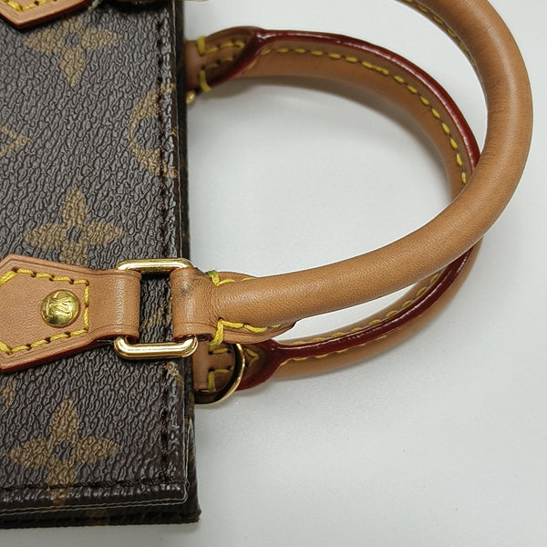 SAC PLAT Mini Monogram Coated Canvas Brown