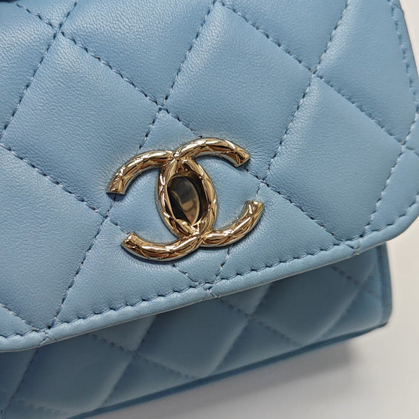 TRENDY CC Quilted Lambskin Blue