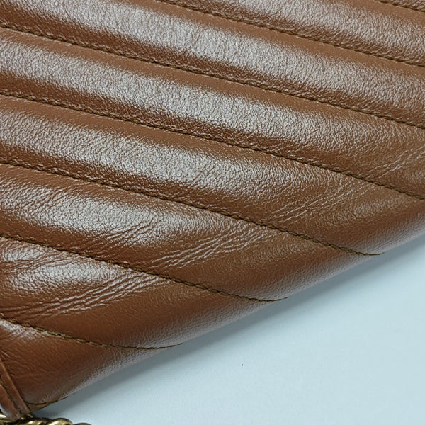 GG Marmont Mini Quilted Calfskin Brown