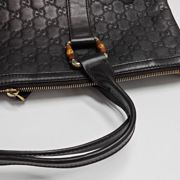 Monogram Calfskin Top Handle Bag Brown