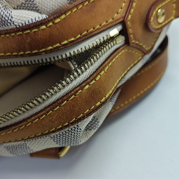 STRESA Damier Azur Coated Canvas White