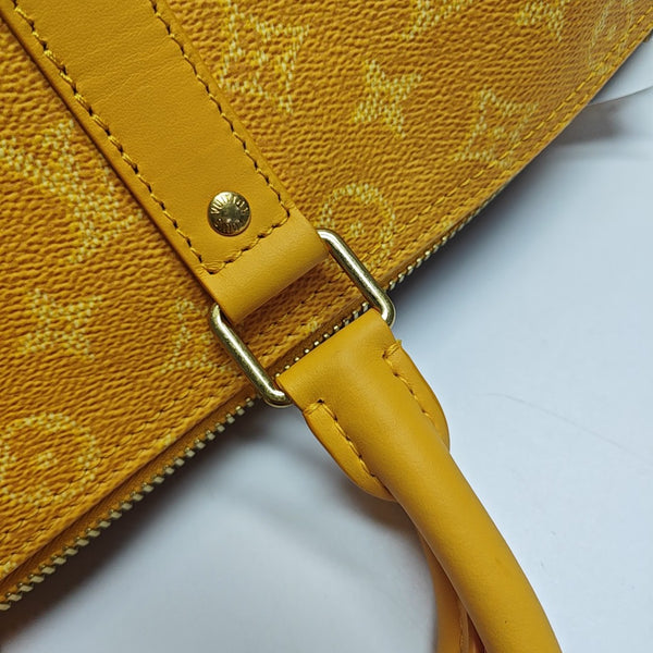 Coated Canvas Top Handle Bag 45 Yellow