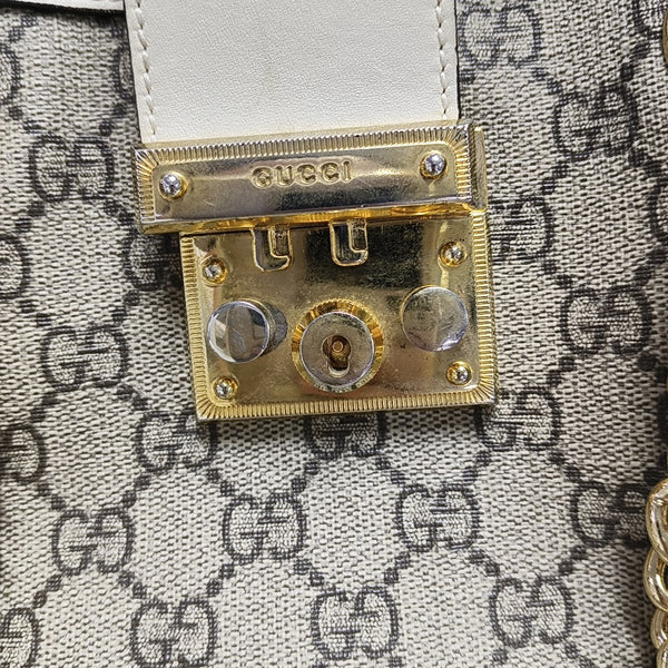 Padlock Small Monogram Coated Canvas Beige