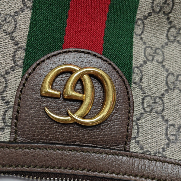 Ophidia Small Monogram Coated Canvas Beige
