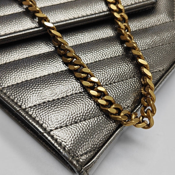 MONOGRAM Medium Chevron Calfskin Beige