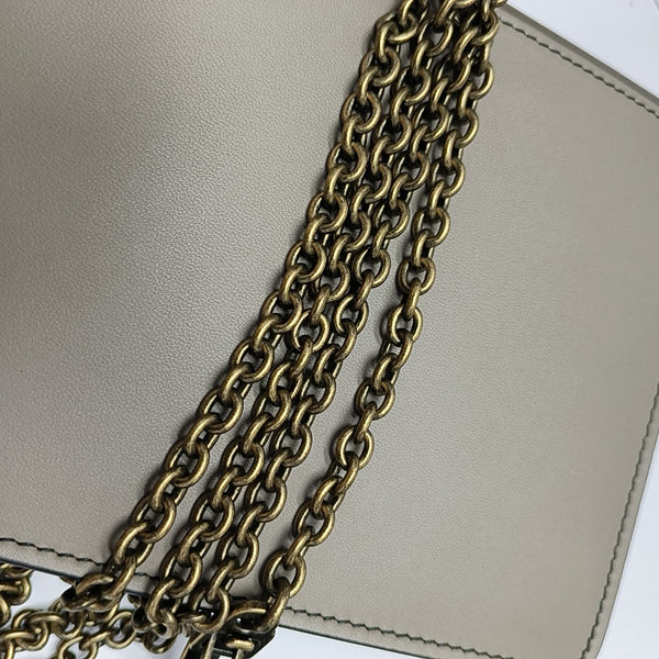 Chain Wallet Lambskin Gray