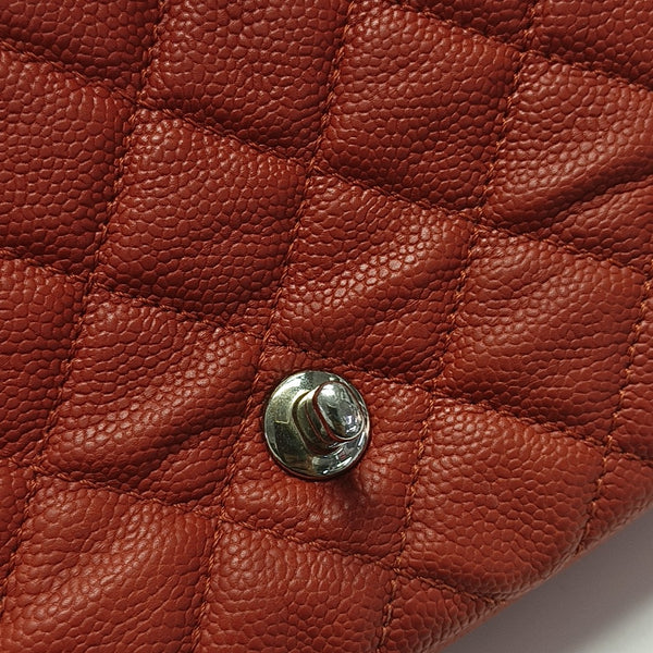 COCO SPORRAN Quilted Grained Calfskin Orange
