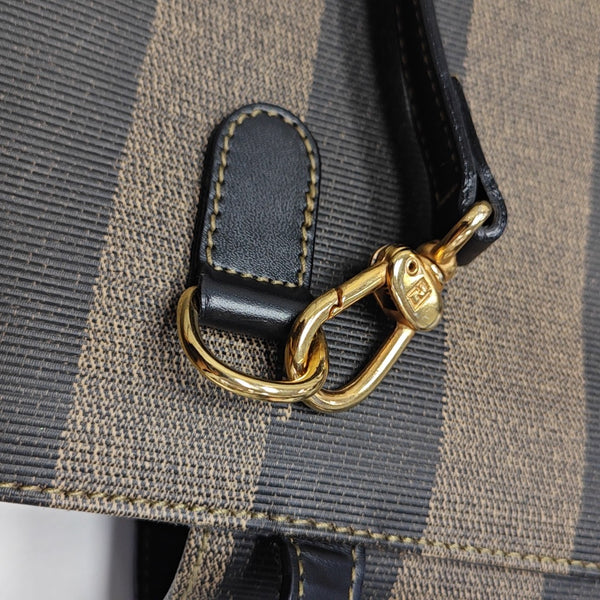 Coated Canvas Backpack Brown