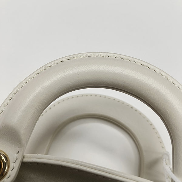 Lady Dior Super Mini Quilted Lambskin White