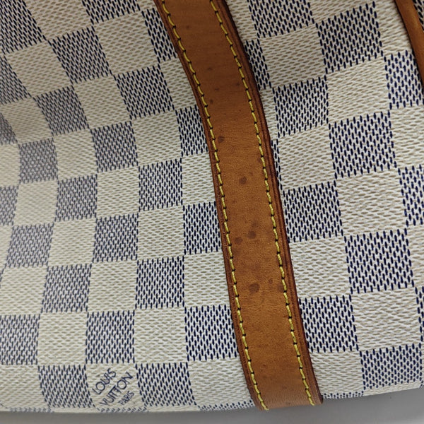 STRESA Damier Azur Coated Canvas White