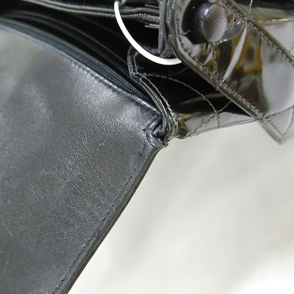 Quilted Patent Leather Black