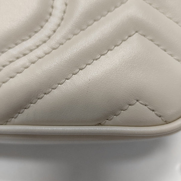GG Marmont Mini Quilted Calfskin White