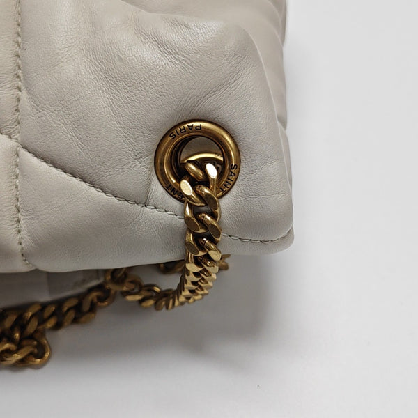 PUFFER Small Quilted Lambskin White