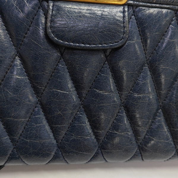 Quilted Lambskin Shoulder Bag Blue