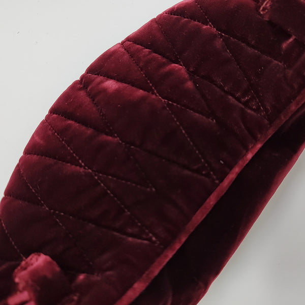 Two-Tone Waist Bag Quilted Velvet Red