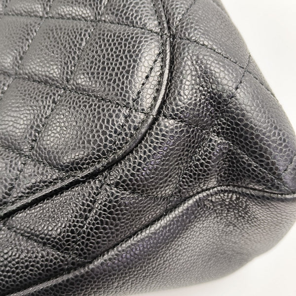 CHANEL GST Large Quilted Grained Calfskin Black