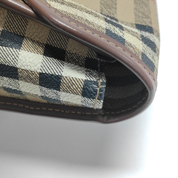 Coated Canvas Shoulder Bag Brown