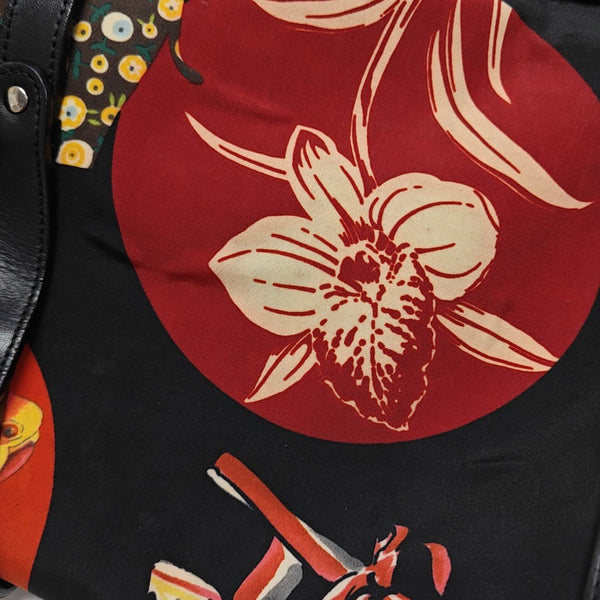 Calfskin Top Handle Bag Multicolor