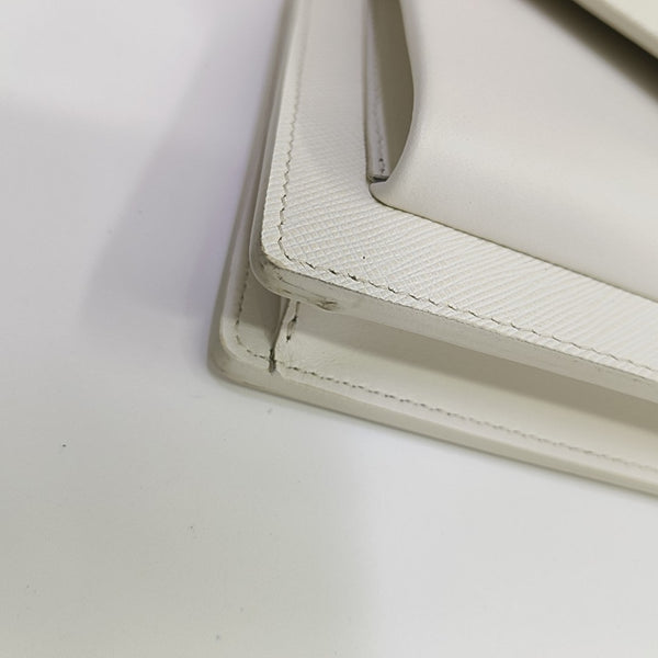 Envelope Wallet Saffiano Calfskin White