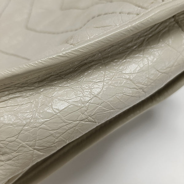 NIKI Mini Chevron Calfskin White