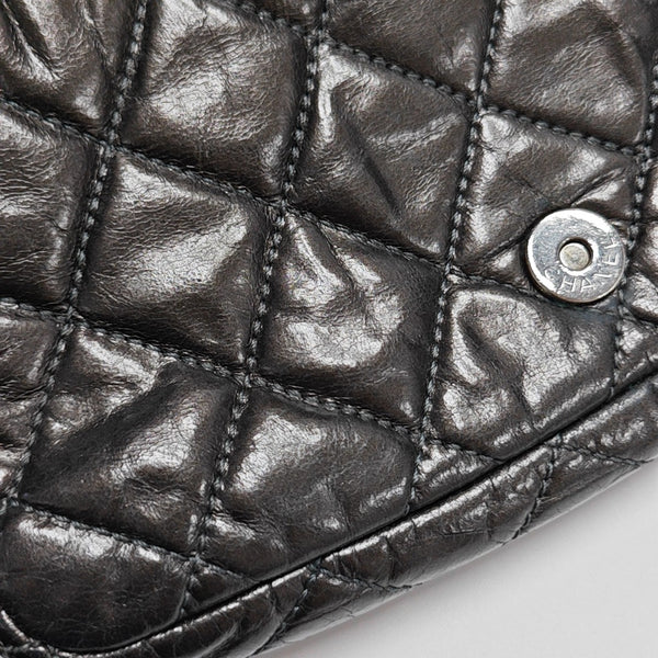 Quilted Calfskin Shoulder Bag Gray