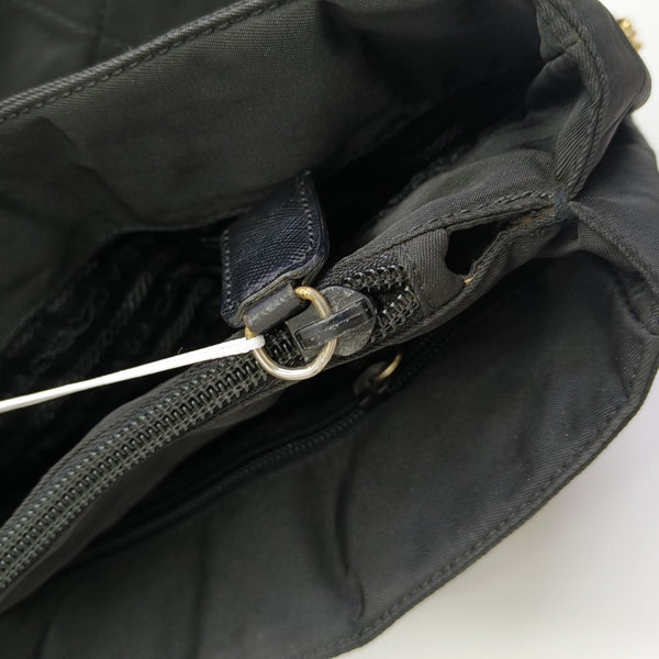Quilted Nylon Tote Bag Black