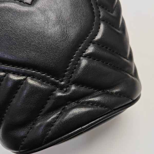 GG Marmont Mini Quilted Calfskin Black