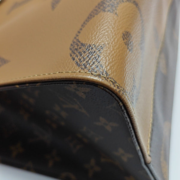 Authenticated pre-owned ONTHEGO MM Monogram Coated Canvas Brown - Tote Bag at Looply