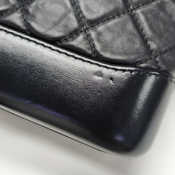 GABRIELLE Small Quilted Calfskin Black