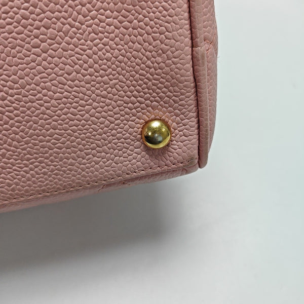 BOWLER Quilted Grained Calfskin Pink