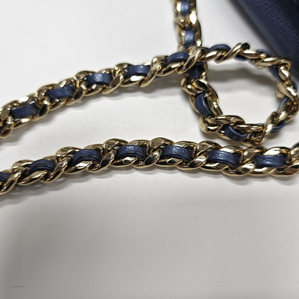Quilted Lambskin Shoulder Bag Blue