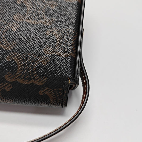 TRIOMPHE Small Coated Canvas Brown