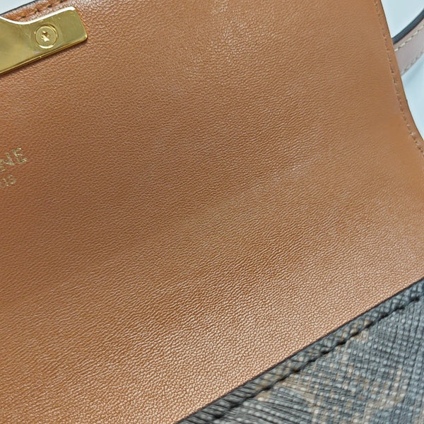 TRIOMPHE Small Coated Canvas Brown