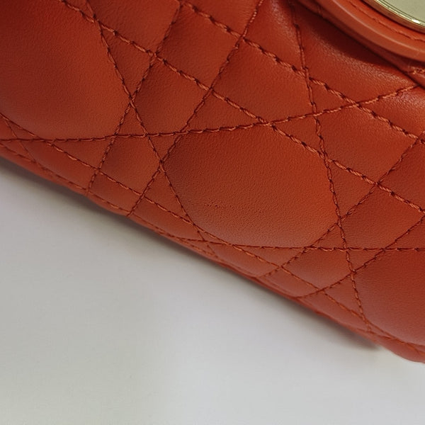 Lady Dior Small Cannage Lambskin Orange