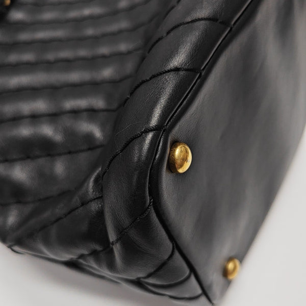 Chevron Calfskin Black