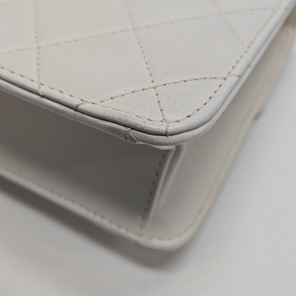 CLASSIC FLAP Mini Quilted Lambskin White