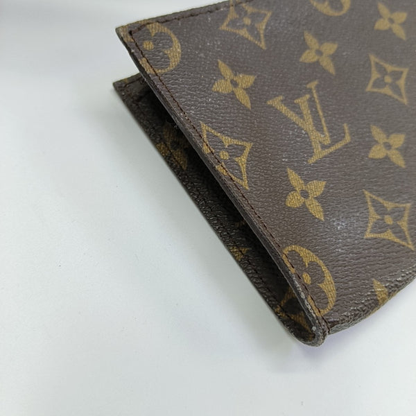 Monogram Coated Canvas Clutch Brown