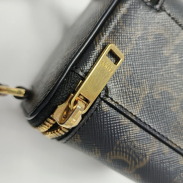 Coated Canvas Shoulder Bag Black