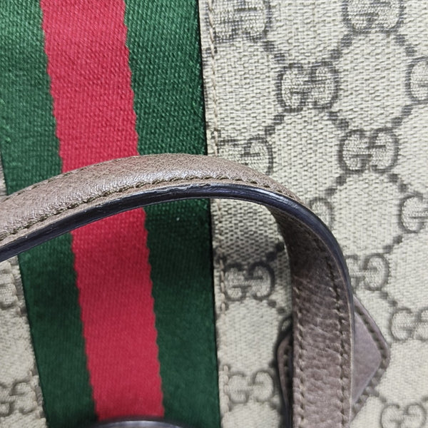 Ophidia Small Monogram Coated Canvas Beige
