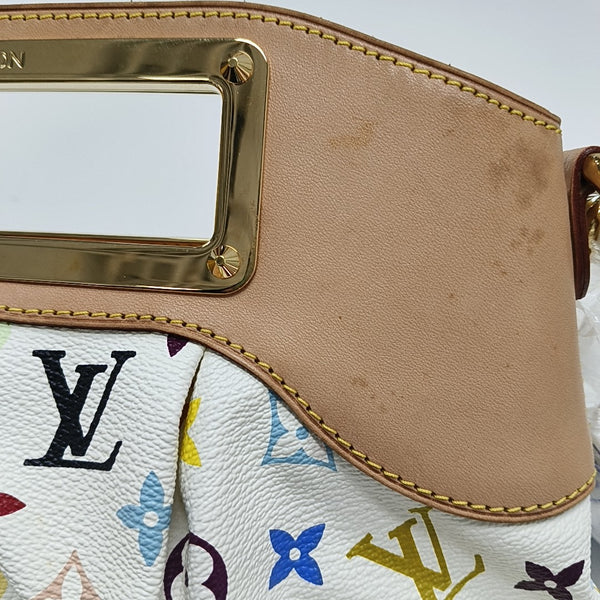 LV × TM Judy Small Monogram Lona Revestida Blanca