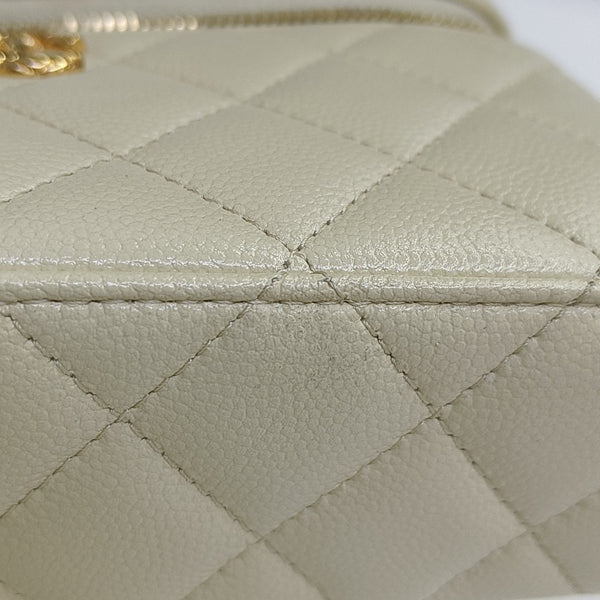 Quilted Grained Calfskin Shoulder Bag Yellow