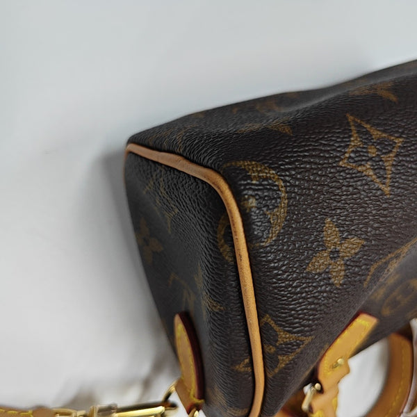 SPEEDY Nano Monogram Coated Canvas Brown