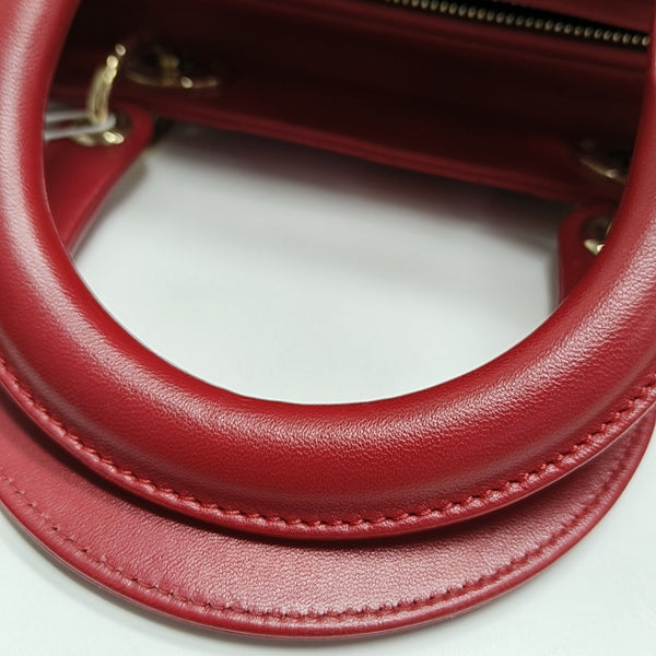 Lady Dior Medium Cannage Lambskin Red