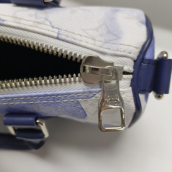 KEEPALL Nano Monogram Coated Canvas Blue